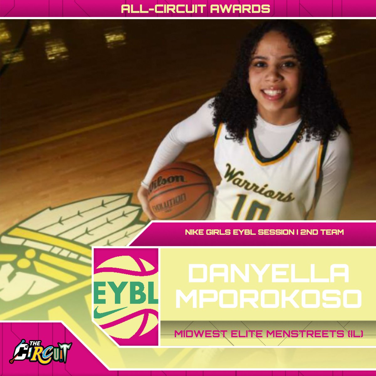 Nike EYBL Hampton | 2md Team 🥈 Danyella Mporokoso | Midwest Elite MenStreets (IL) | 2026 Averages ➡️ 15.0 PPG, 5.4 RPG, 1.8 APG All-Circuit Awards ⤵️ thecircuithoops.com/news_article/s…