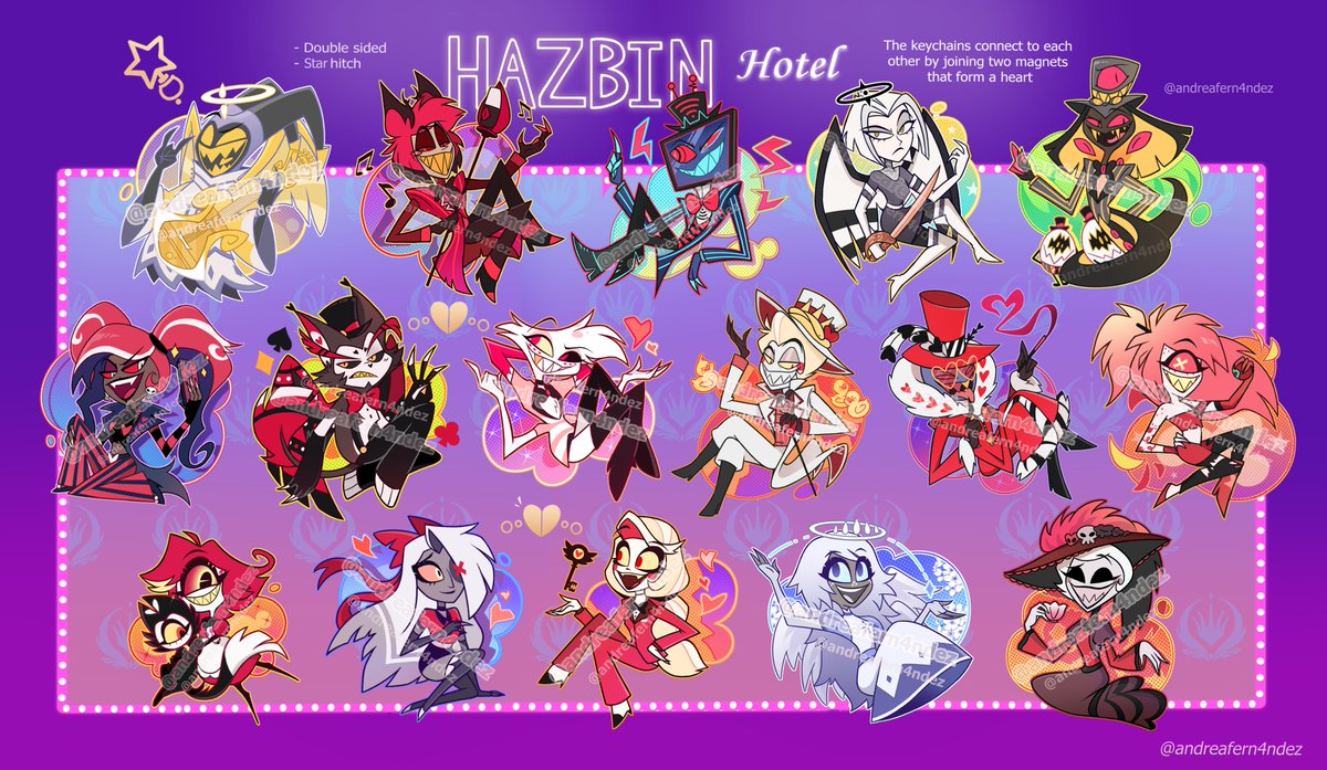 My Hazbin Hotel Keychains are finally available again on my st0re!🔥 L1n bellow✨#hazbinhotel