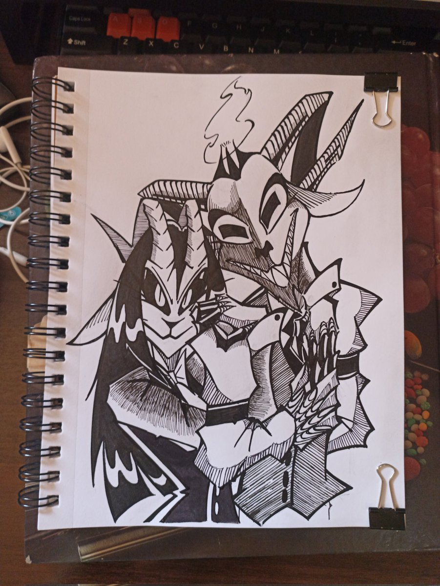 Krampus and Baphomet photo, a demon marriage 😈
#HelluvaBossFanart #Oc #Ink