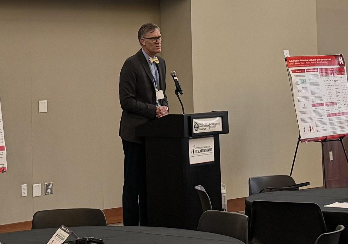 UNL_CYFS's tweet photo. Acting Dean Nick Pace highlights @UNL_CEHS’s commitment to supporting collaboration that generates positive impacts for young children and their families — and helps all people achieve their maximum potential. #ECSummit24 https://t.co/8hrtfDabaO