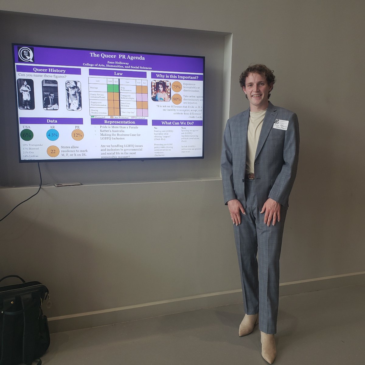 Some of our SoC students presented their research at the College of Arts, Humanities, and Social Sciences 4th annual Quoined Corner event!💜🐻

These students displayed excellence in their research and delivery of each topic.

Wonderful work students!⭐