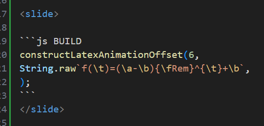 FreyaHolmer's tweet photo. I feel like game dev rarely reaches this level of turducken lol

like, hm, this is latex within a js code block within markdown within html within a markdown file parsed as xml in my js build script running in node.js which compiles markdown to html and is then served with php https://t.co/0fnWU9gagj