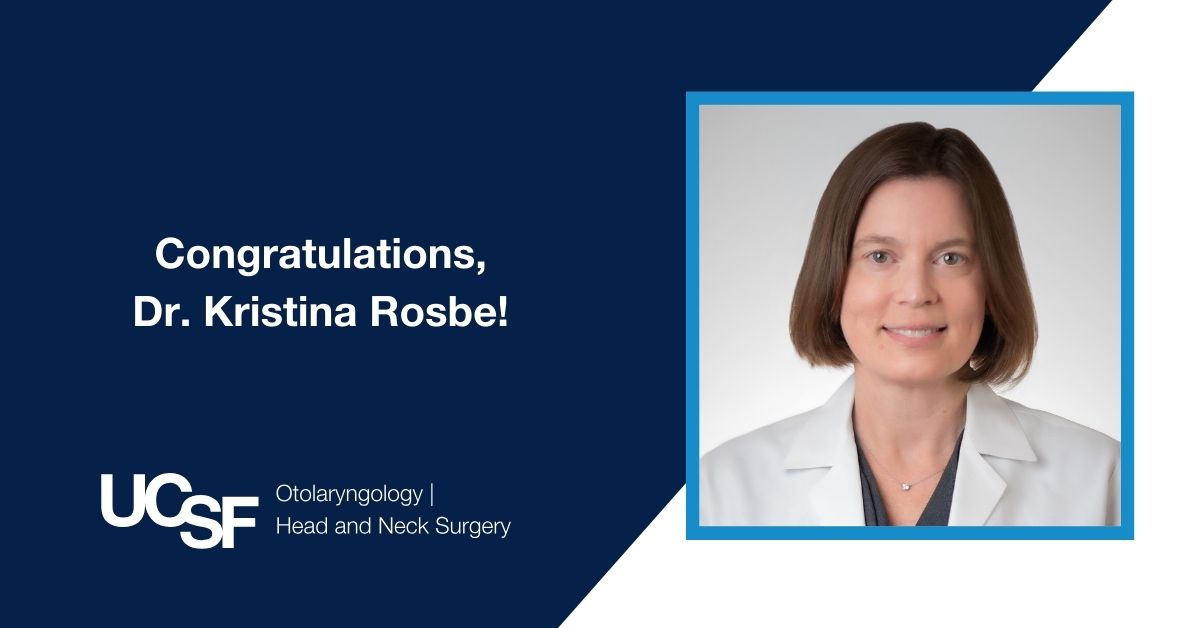 As a board member of the @AmerAcadPeds, @UCSF_OHNS's Dr. Kristina Rosbe will collaborate with a multidisciplinary team of pediatric specialists who have 'mutual goals of helping children & families to achieve optimal health.' ohns.ucsf.edu/news/ohns-chie…