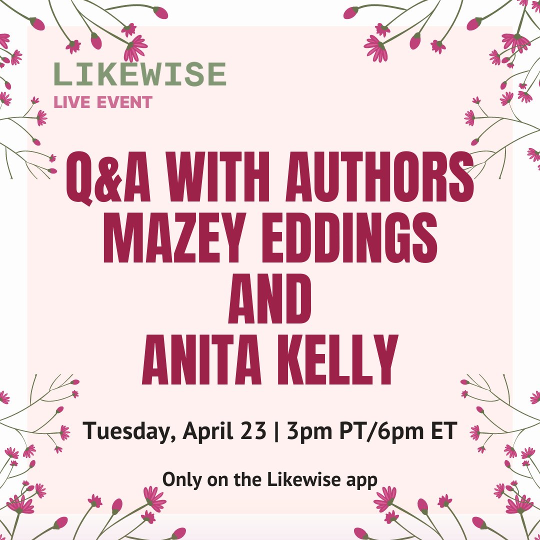 ❤️ EVENT ANNOUNCEMENT! Join us TODAY, APRIL 23 at 3:00pm PT/6:00pm ET for a Q&A with authors Mazey Eddings and Anita Kelly! Link in bio to RSVP!

#bookevents #bookstagram #booklovers #romance #romcom #sapphicromance #lgbtq #queerromance