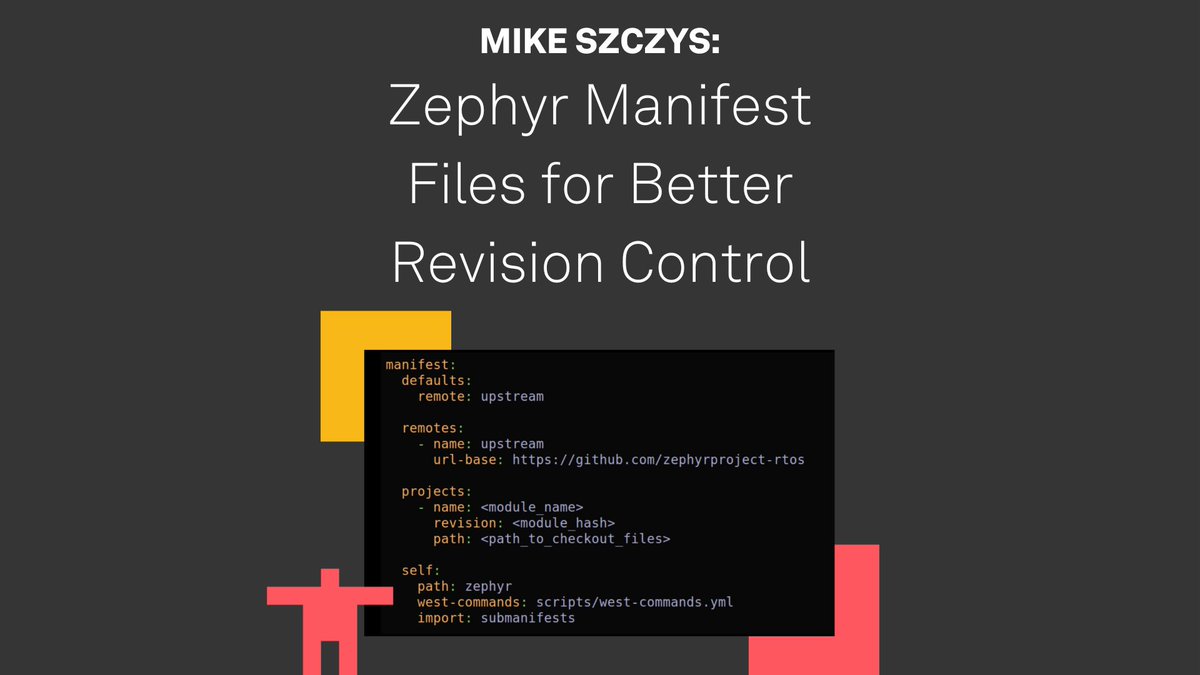 Manifest files are a great way to manage revision control in your @ZephyrIoT applications. To keep everything straight, we rely heavily on Zephyr manifest files to ensure we are always building the correct code each time. Learn More: glth.io/4b7AKzJ #IoT #cloud #data