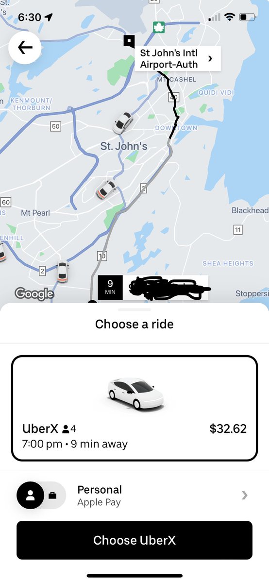 @FureyAndrew @Uber @SarahlStoodley @stjohnsbot @sjmorningshow @adamfwalsh @KrissyHolmes It usually costs at least $60 to go to the airport from The Goulds. Talk about being a disrupter.