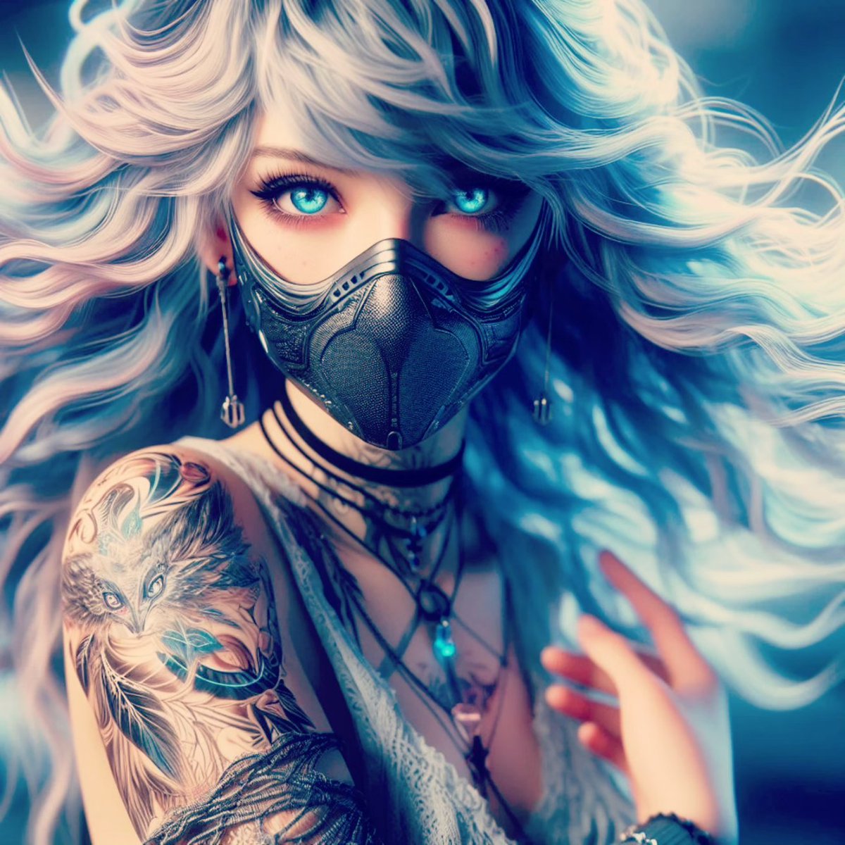aiartad's tweet photo. ๐ In a world where cyber meets ancient, she stands as a beacon of the future's past. With eyes of sapphire and tattoos of tales untold, she navigates the neon wilderness with grace. #CyberTribe #FutureAncient #AIart #AIgirl #midjourney #SDXL #AIArtGallery #AIArtworks https://t.co/TL8DsuyasB