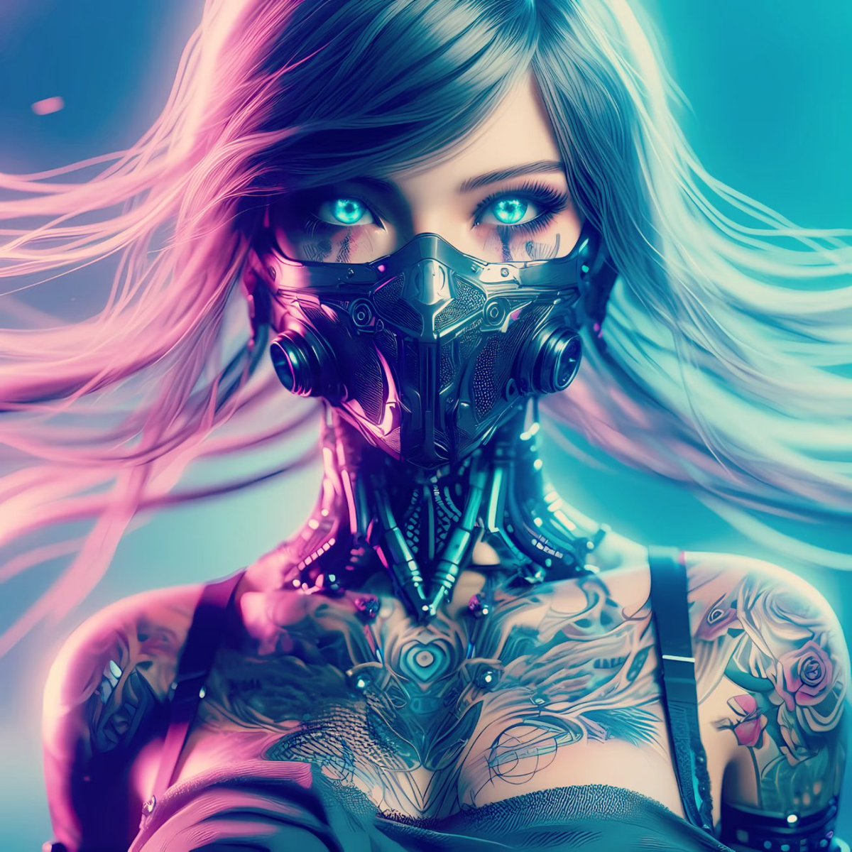 aiartad's tweet photo. ๐ In a world where cyber meets ancient, she stands as a beacon of the future's past. With eyes of sapphire and tattoos of tales untold, she navigates the neon wilderness with grace. #CyberTribe #FutureAncient #AIart #AIgirl #midjourney #SDXL #AIArtGallery #AIArtworks https://t.co/TL8DsuyasB