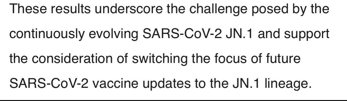 ‼️Breaking: FDA plant aktualisierten C19 Booster Impfstoff 2024/25 Laut einer aktuellen Studie müsste der nächste Booster auf die JN1 Variante angepasst werden deren hohes Immunflucht Potenzial (FLIRT Mutationen) besser zu neutralisieren. Die @FDA wird auf dem VRBAC Meeting am