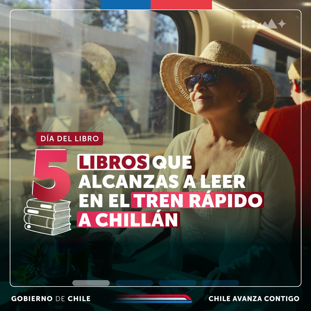 Celebramos el #DíaDelLibro con 5 recomendaciones que alcanzas a leer a bordo del tren más moderno y rápido de Sudamérica con destino a Chillán 🚝 La número cinco te sorprenderá 🤯 🧵(1/4)