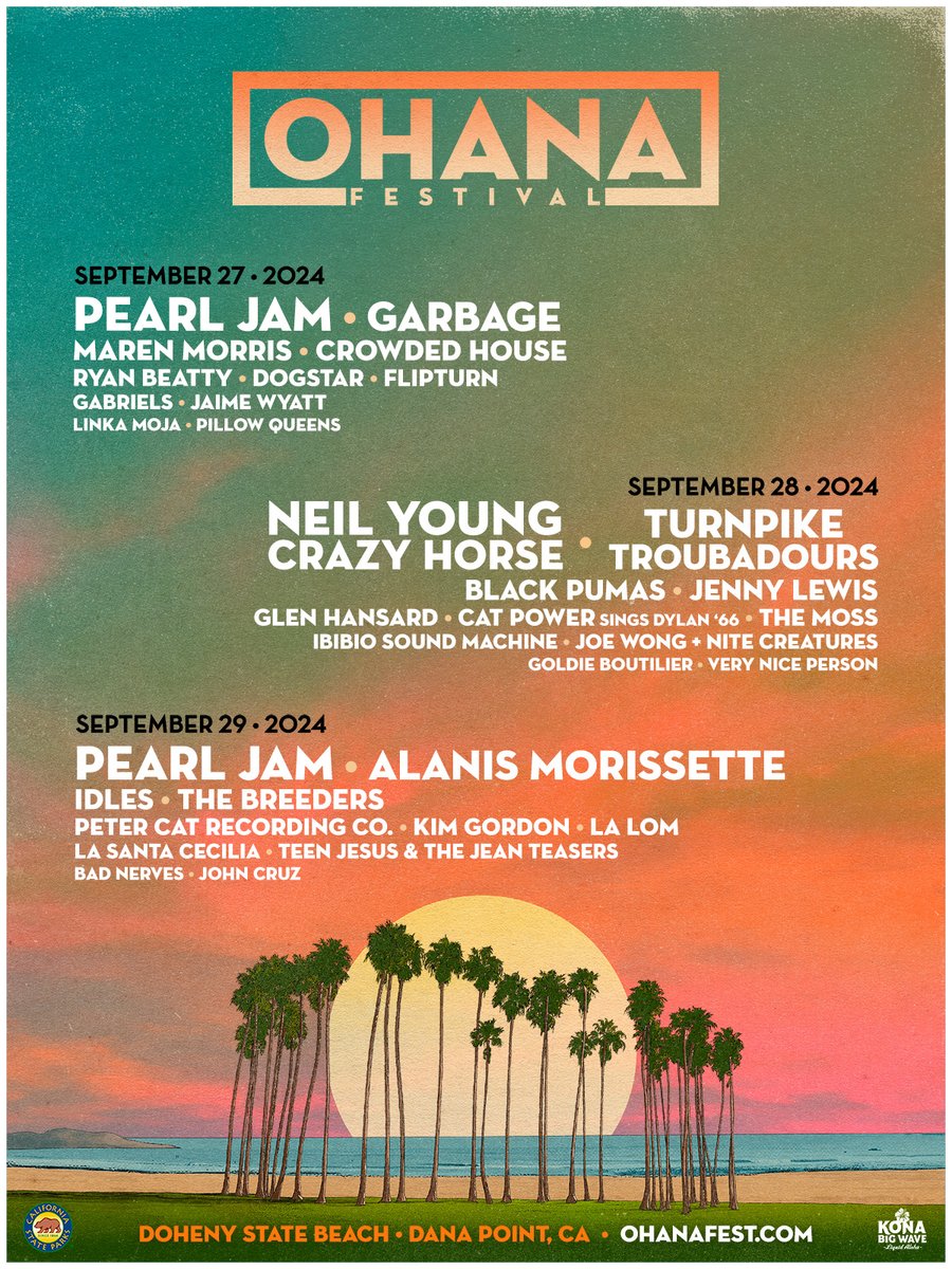 Pearl Jam, Neil Young, Alanis Morissette, and more are set to headline the 2024 Ohana Festival. READ MORE ➡️ uproxx.com/indie/ohana-fe…