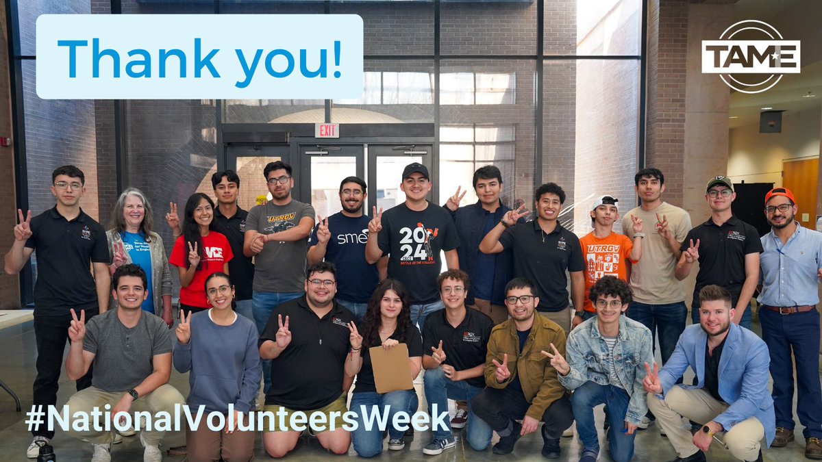 This #NationalVolunteersWeek we're sending some 🩵 to TAME's volunteers. As Marcos V. TAME volunteer and lecturer at @utrgv puts it: 'Whenever I volunteer, I come home happy and fulfilled knowing that I may have contributed to somebody else’s life and goals.'