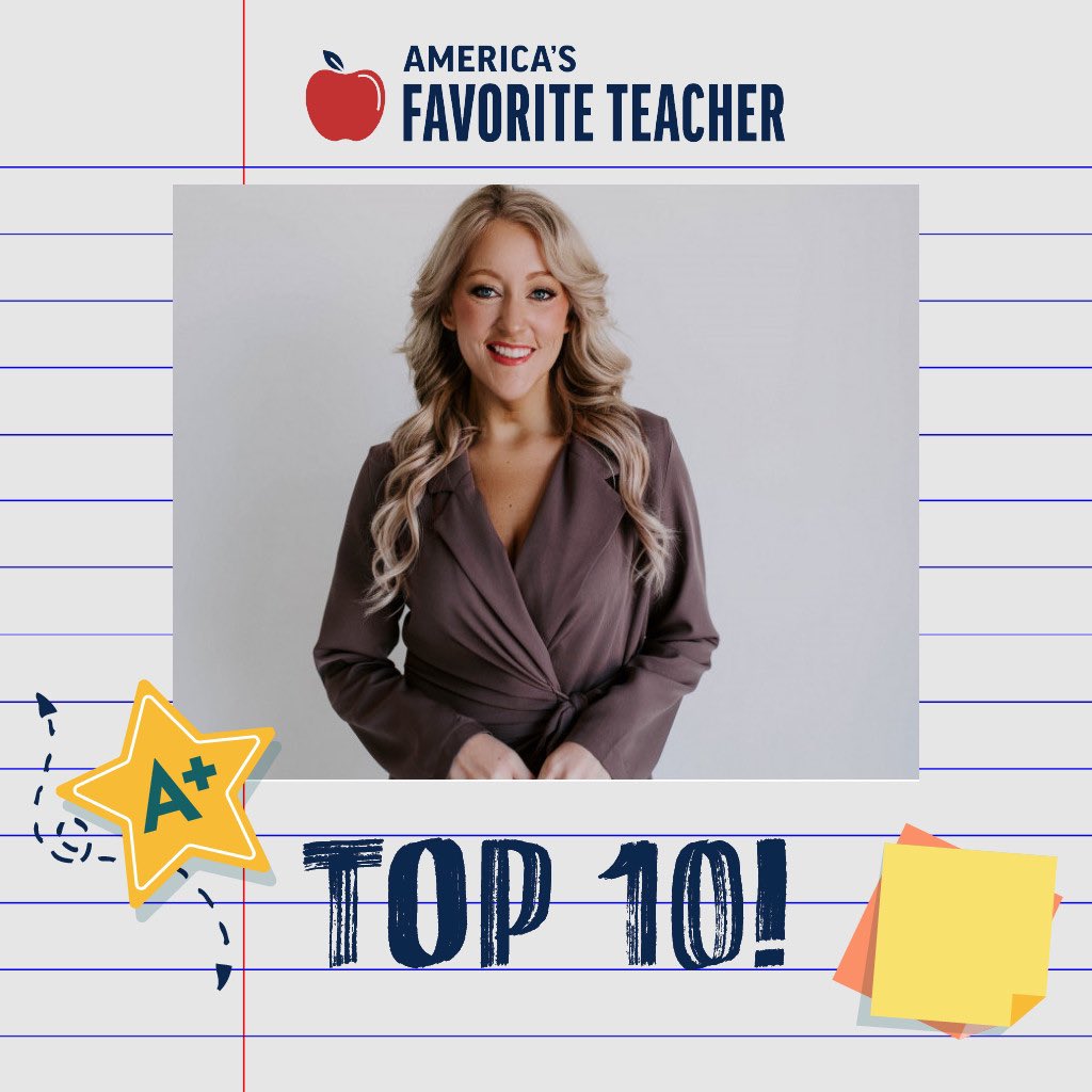 I have advanced to top 10! Top 5 will be announced this Thursday! Voting is free once every 24 hours! 

americasfavteacher.org/2024/justine-m…