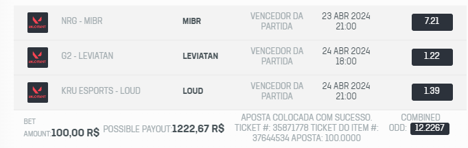 Aqui eu chutei o pau da barraca galera! Voces podem não acreditar, mas eu vou acreditar nesse BRASIL! Fui de MIBR, LEVIATAN e LOUD pra essas 3 séries! Vão lá fazer a fézinha de voces na @vaidebob. Pra maiores de 18 anos. link para cadastro : go.aff.vaidebobaff.com/Guigz