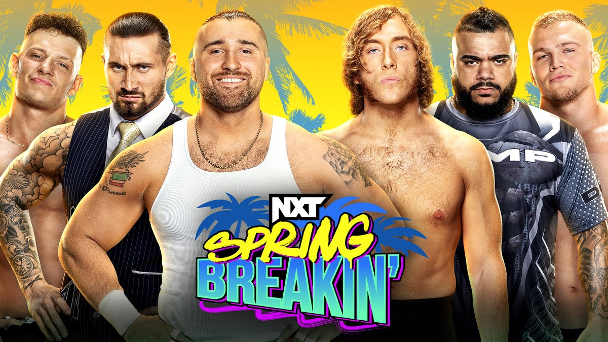 Today at #NXTSpringBreakin!

🏆@UNBESIEGBAR_ZAR defends against @_trickwilliams
👊 Triple Threat Match for the #NXTWomensTitle
🏖️ @SolRucaWWE vs. @BDavenportWWE - Beach Brawl
🤌 The D'Angelo Family vs. NQCC - 6-Man Tag Team Match

Tune in LIVE 10am (AEST) on @binge! 
PREVIEW:…