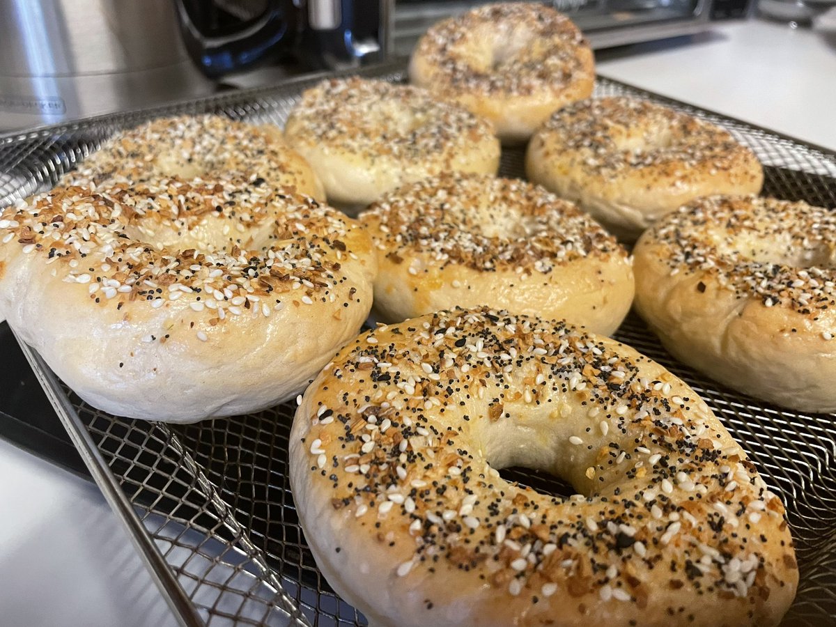 Okay my 1st attempt at making NYC style bagels 🥯 from scratch! 
#bakers #CookingAtHome 
#PhillyCooks #NYC