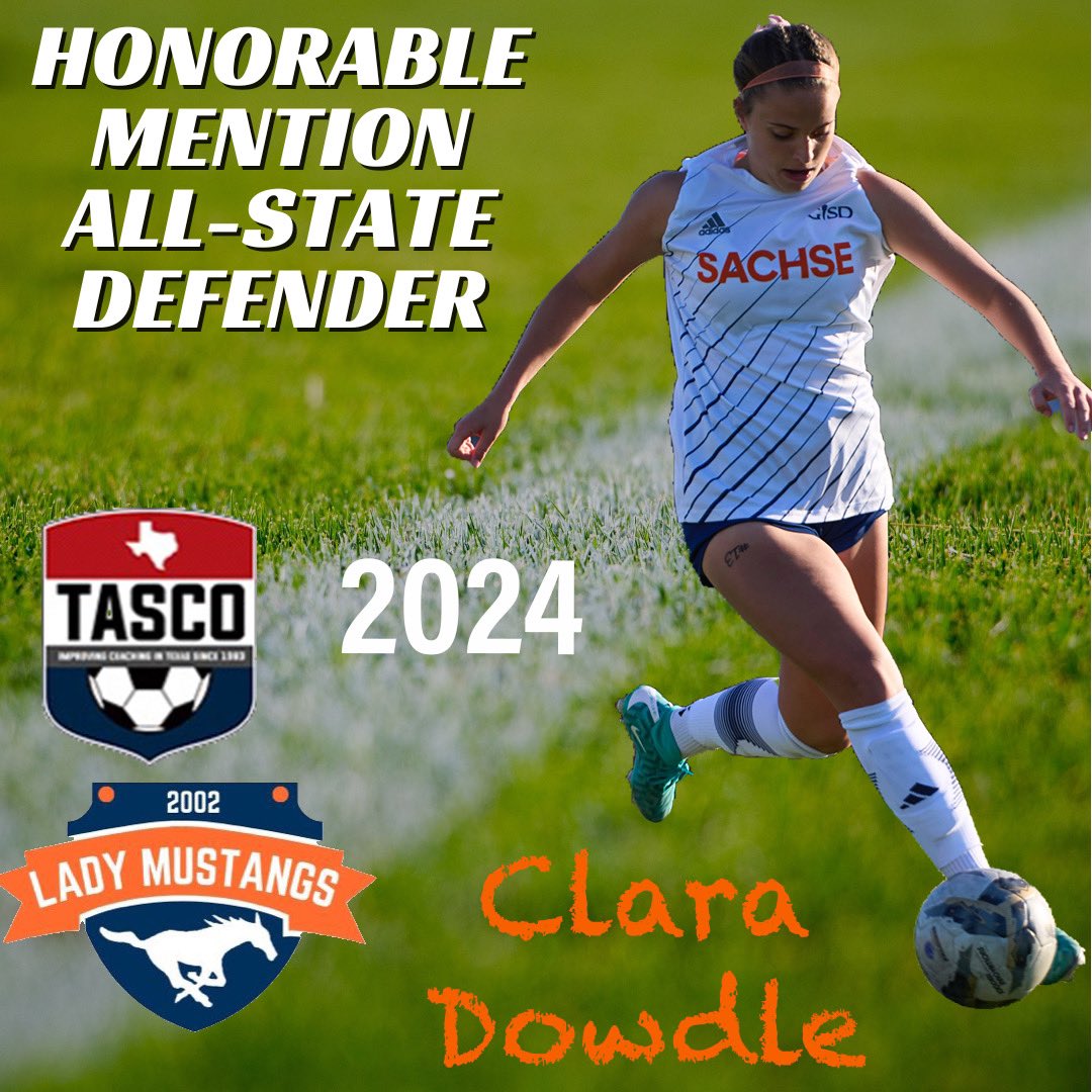 So honored to be named by @tascosoccer to the All-State Team for Texas! @ImYouthSoccer @ImCollegeSoccer @SoccerMomInt @SachseGirlsSoc @SHS_Mustangs @50_50Pod @Gosset41 @GMsportsmedia1 @grtorres @PrepSoccer @PrepSoccerTX