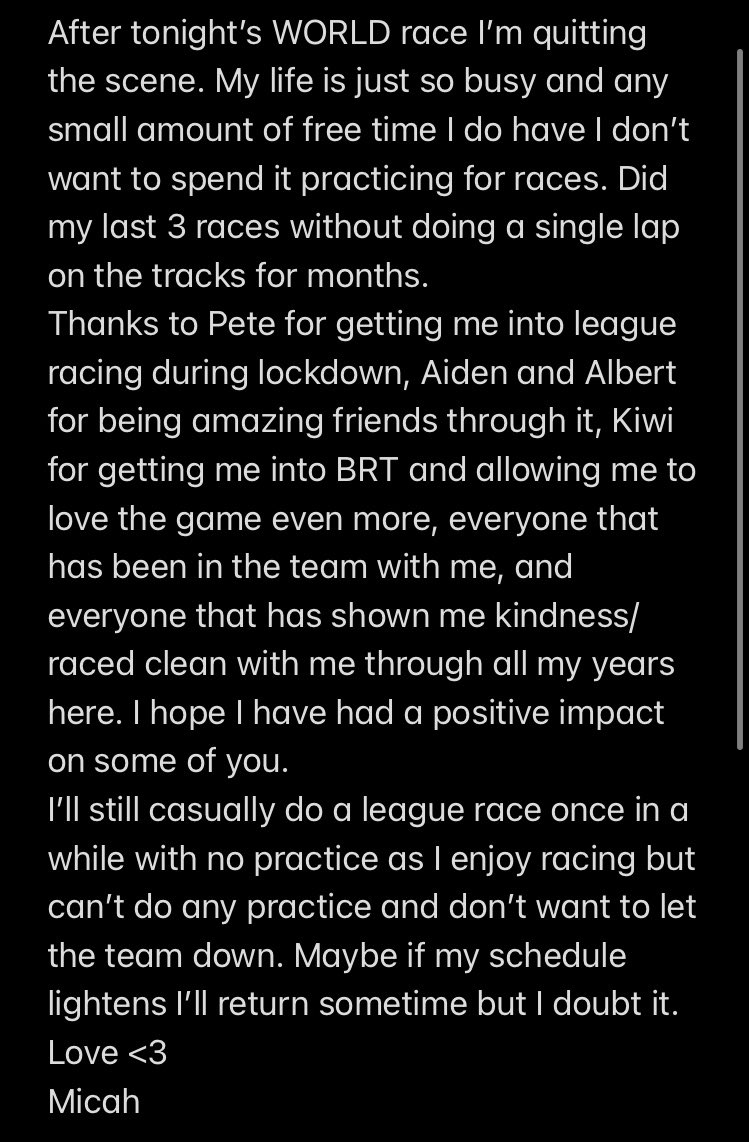 My goodbye to team racing and the community.

So many more people to thank for making my time so great but wanted to keep it short enough. I really had a brilliant time the last couple of years <3