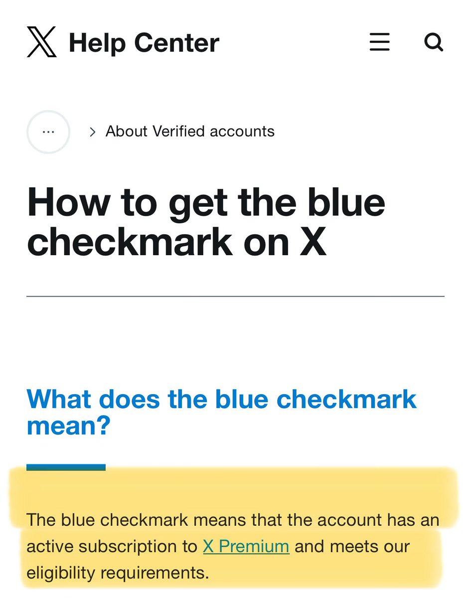 Is it me or the blue checkmark designed for accounts that are full of shit? 🧐 
Maybe X’s “eligibility requirements” in the Help Center need updating👇🏽