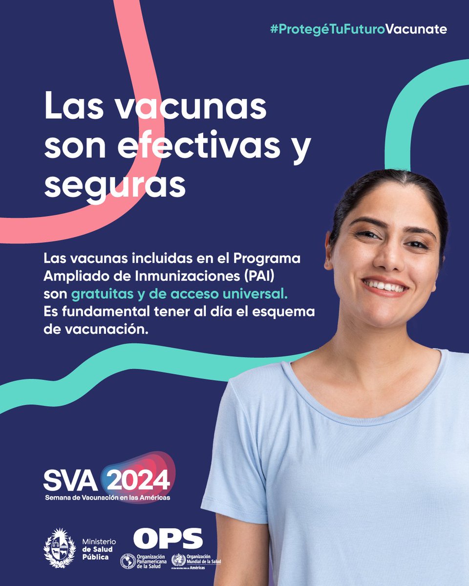 Elegí vacunarte para proteger tu salud. En Uruguay tenemos vacunas gratuitas, efectivas y seguras para prevenir las principales enfermedades. #ProtegéTuFuturoVacunate