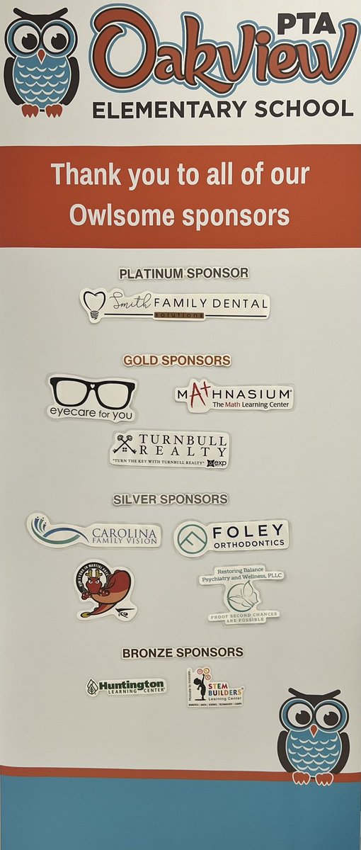 Click on the photo to see OWL of our #owlsome sponsors @OakviewElem @OakviewElemPTA 
🦉🧡