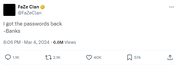 It's been 50 days since Banks got the FaZe Clan passwords back and nothing has been posted since