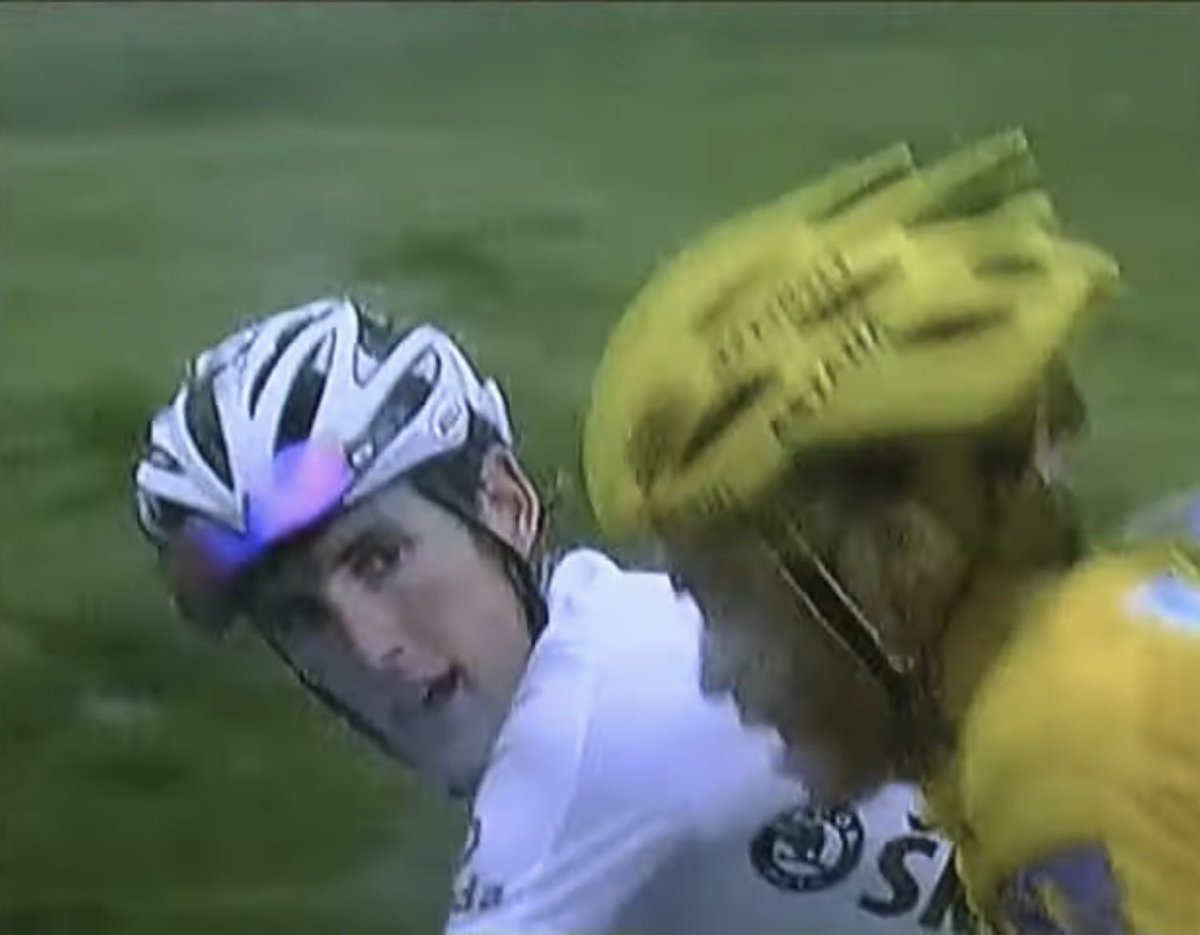 Remember this? The Schleck “look” at Contador. Classic piece of TdF history.