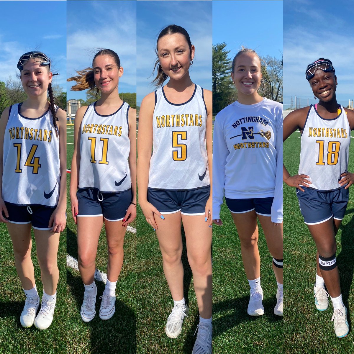 StarAthleticsAD's tweet photo. It’s ‼️Senior Day‼️ for Girls Lacrosse! Congratulations to Madie, Nadia, Alexa, Vanessa, &amp; Shawna!! Thank you for your commitment to Northstar Nation! 💙💫💛🥍 @HTSD_Nottingham https://t.co/5ujWD6AD8I