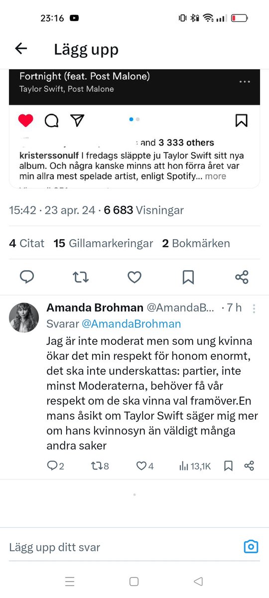 Oväntat även för Twitter att leverera psykotisk diskurs på den här nivån men kan inte göra annat än att tacka och bocka