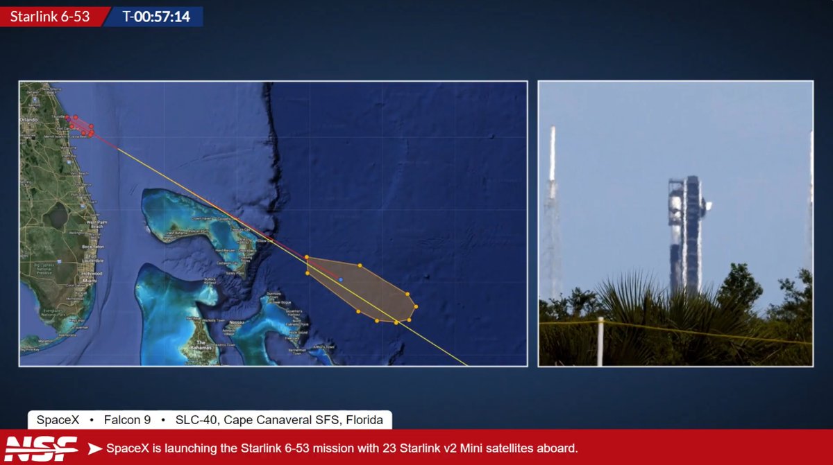 LIVE: SpaceX Falcon 9 B1078 with the Starlink 6-53 mission out of SLC-40.

SpaceX also going for 300 booster landings.

youtube.com/watch?v=3hRbq4…