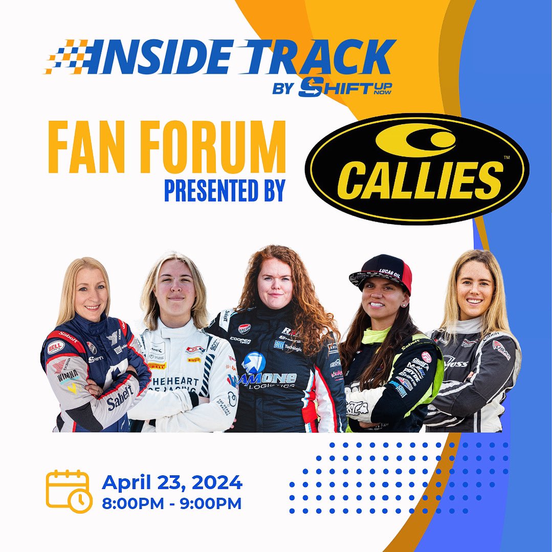 Just a few hours left before these Athletes are online tonight! Will you join us at 8pm Eastern? 😊 shiftupnow.member365.com/public/event/d… #ShiftUpNow #WomenInMotorsport