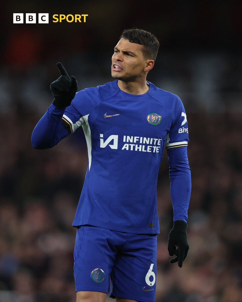 BBCMOTD's tweet photo. 💭 Thoughts on Thiago Silva coming on when Chelsea were 5-0 down?

#ARSCHE #BBCFootball https://t.co/TPCdA1ilOL