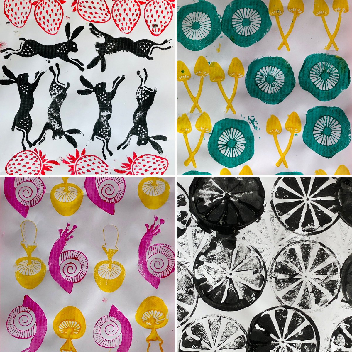 A brilliant job creating striking designs by @QueensburySch today during my printmaking workshop @touchbasepears I love the colour selection and pattern layouts. Great job everyone. I hope to see you back again soon.