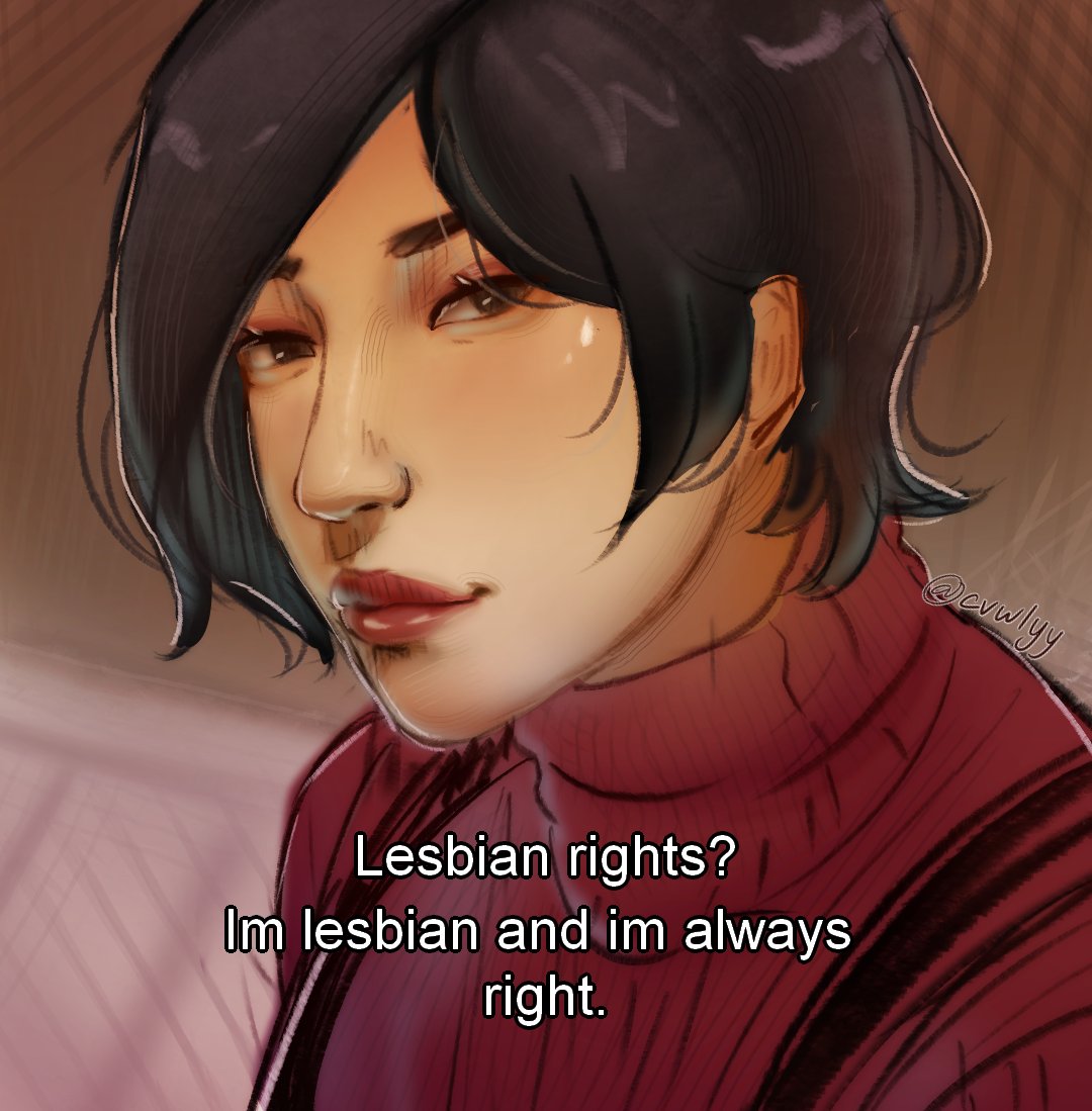 cvwlyy's tweet photo. happy #lesbianvisibilityweek #adawong 😌 https://t.co/9N0nmhUH70