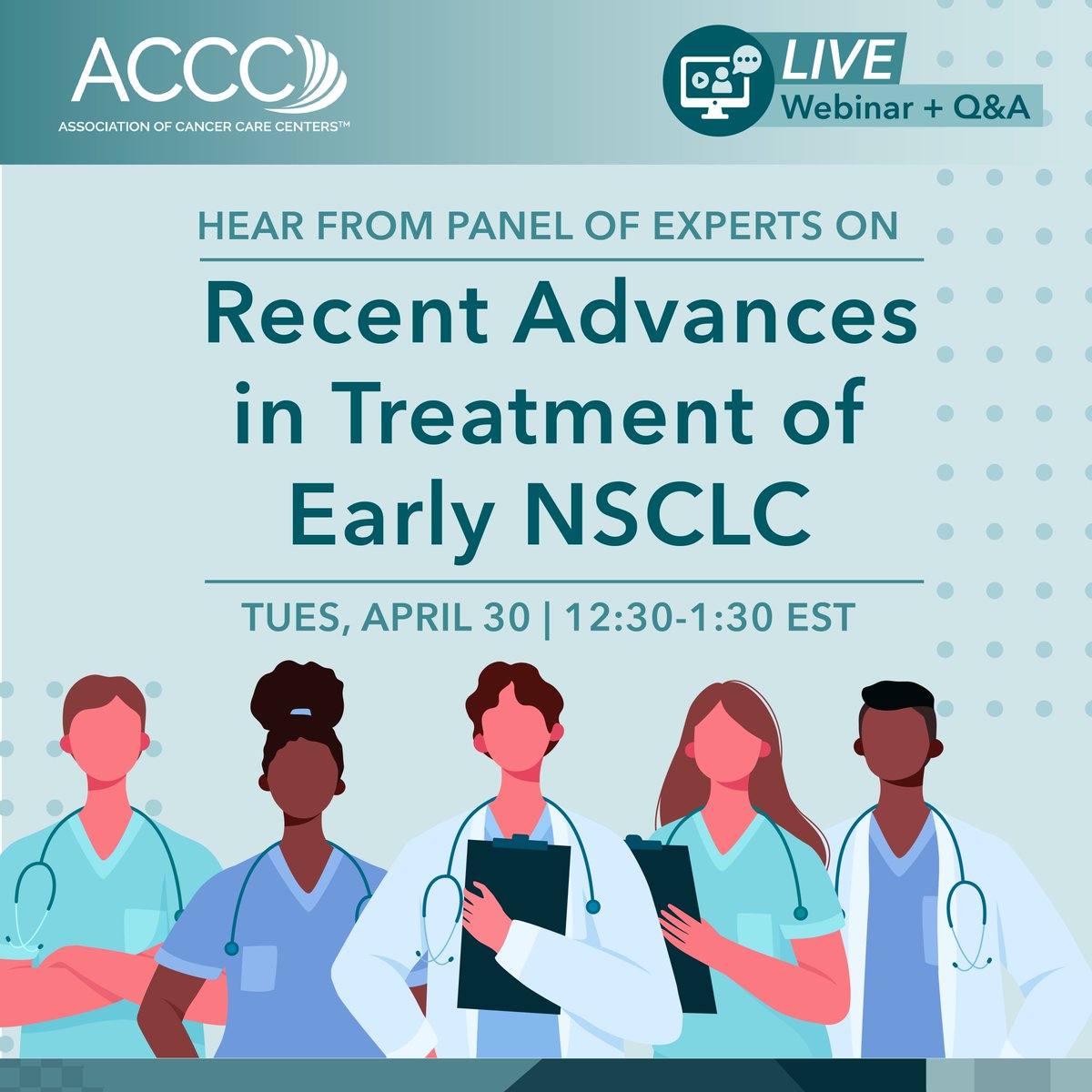 Hear from an expert multidisciplinary panel about recent advances in treatment of early-stage #NSCLC. Discuss use of #radiationtherapy and the importance of #patientnavigation to coordinate the best #cancercare. Register: bit.ly/3UdORg1.