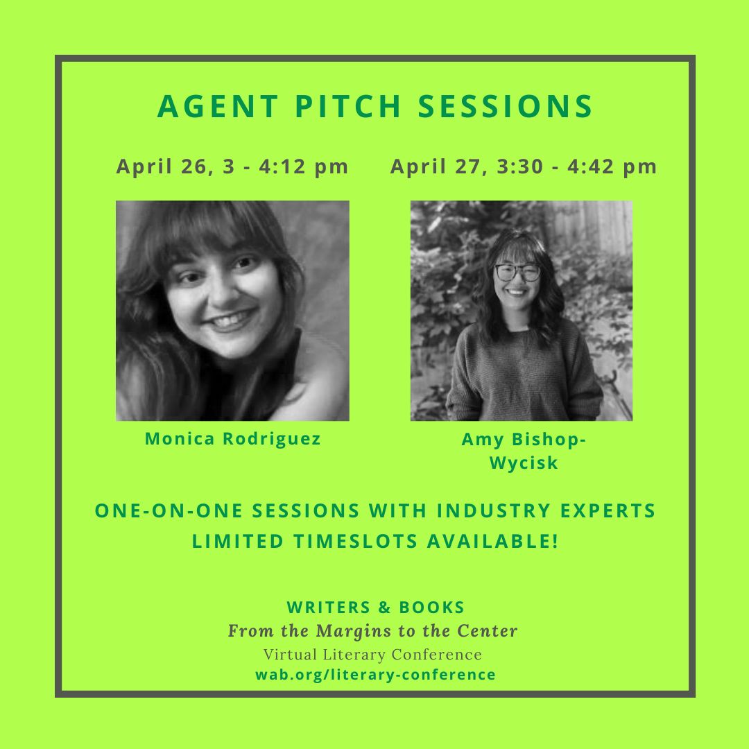 Taking pitches this Friday <a href="/WritersandBooks/">Writers & Books</a>'s Virtual Literary Conference🥳

Find out more here: wab.org/event/agent-pi…
