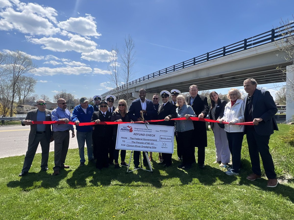 Thrilled to refund $500k of community funds back to where they belong- in the community. This will go to the Army Corp of Engineers for maintenance of the Clinton River Dredging Site. This is essential for our community, our economy, and the preservation of the Clinton River.