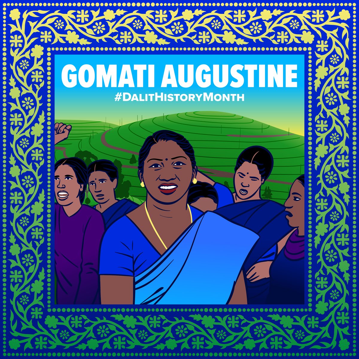dalithistorynow's tweet photo. 1/ As an anti-caste and anti-corporation movement leader, Gomati Augustine is a voice for the voiceless. Gomati was a plantation worker who saw the exploitative conditions workers were subject to. She created a women’s rights group in response and led a 9 day strike w/ 5000 women https://t.co/Ym0qxYlBBi