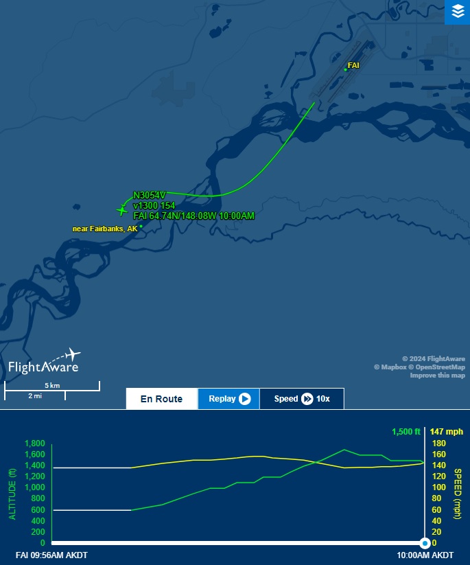 BREAKING: Alaska Air Fuel Douglas DC-4 (N3054V, built 1945) crashed on a local flight about 12 km southwest of Fairbanks-Intl Airport(PAFA), AK, USA. @Alaska_Aviation cbsnews.com/news/douglas-d…