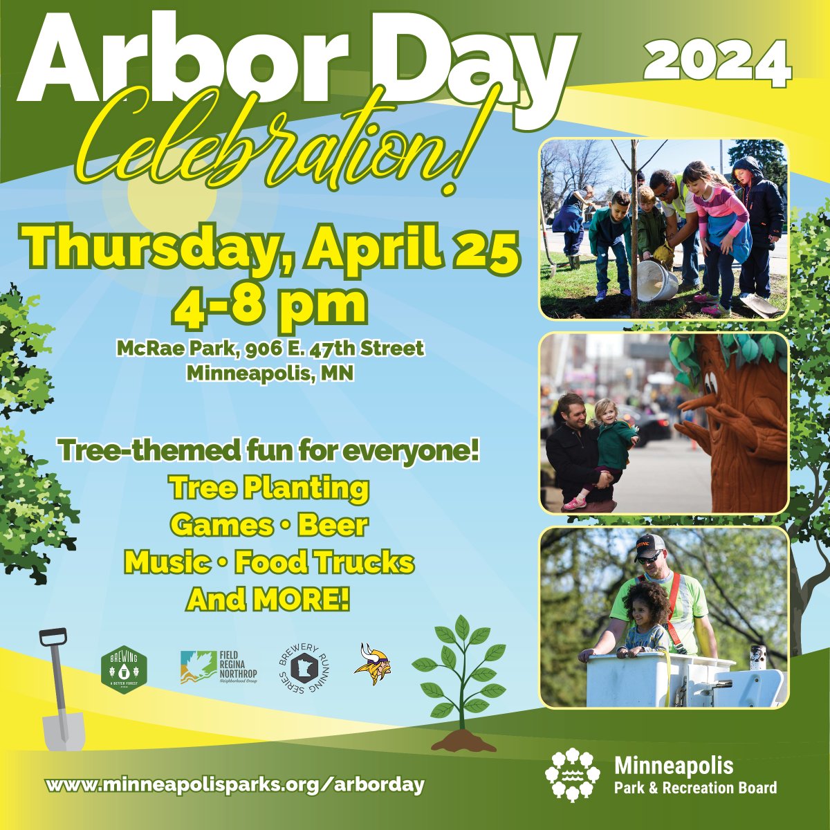 Due to forecasted inclement weather, the 2024 Arbor Day Celebration has been moved to Thursday, April 25.