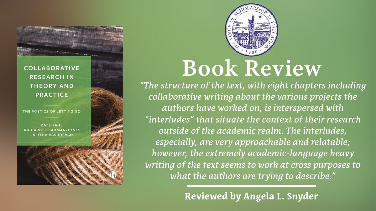 Dr. @KatePahl, Dr.  Steadman-Jones, and Dr. @elemveee’s book offers researchers a guide to navigating the intricacies of collaborative research. Read Dr. Snyder’s review: ow.ly/4Fjt50RmFZH <a href="/NotreDameofMD/">Notre Dame of Maryland University</a>