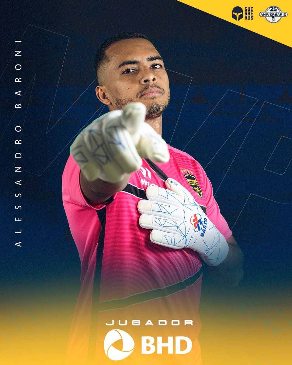 atleticopantoja's tweet photo. ¡EL JUGADOR DEL PARTIDO! 🔝🧤🏆

ALESSANDRO BARONI, por su efectiva defensa del arco guerrero, fue designado como el jugador BHD del partido.  ¡Enhorabuena! 💙💛 💙

@bancobhd

#SomosGuerreros https://t.co/iHr2fIR7AX