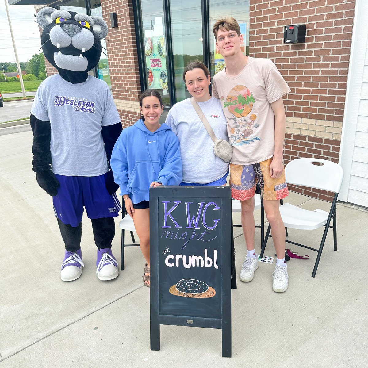 It’s KWC Night at Crumbl Cookie! 🤩 Stop by between now and 7 pm to say hello to Wesley N. Panther, @kywesleyan students and grab a yummy cookie 🍪 15% of proceeds will benefit the Class of 2024’s Senior Gift! 🎁 #KWCSeniorWeek #Classof2024