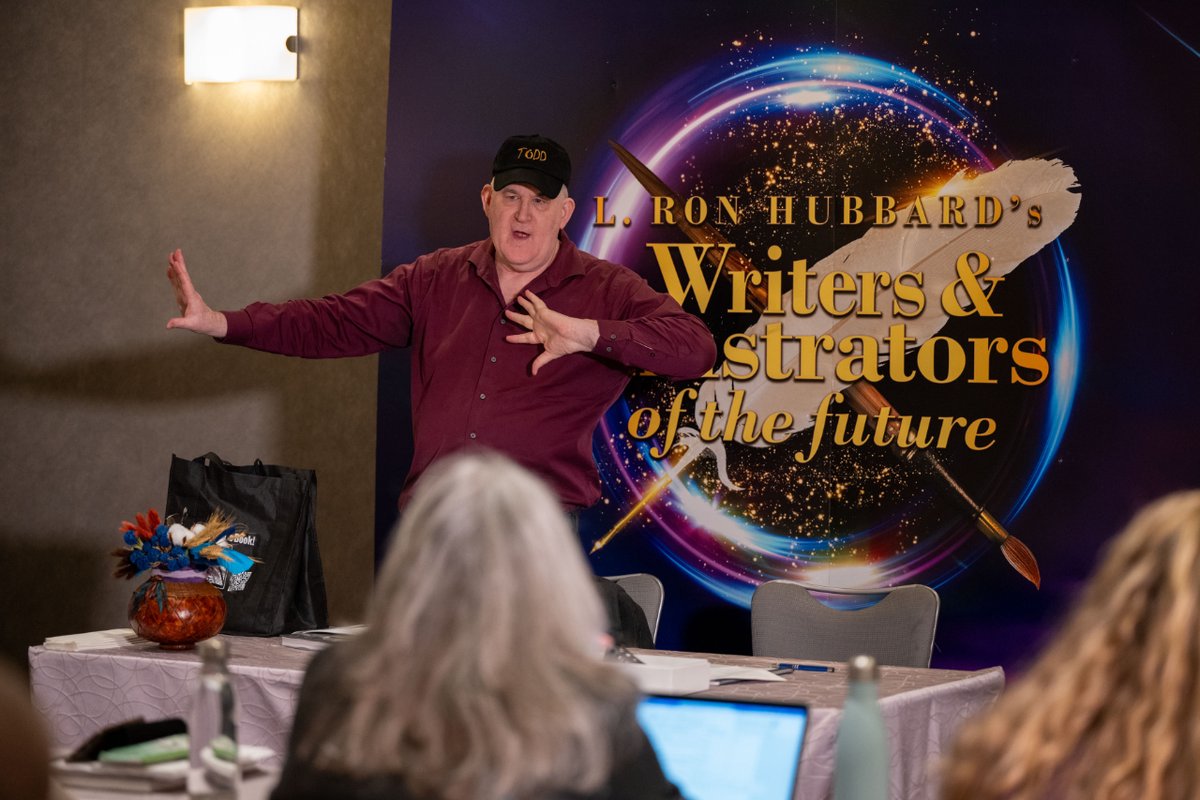WotFContest's tweet photo. Yesterday's #LRonHubbard #WritersOfTheFuture Workshop was action-packed with Jody, Robert, #TimPowers, #ToddMcCaffrey, and #KatherineKurtz covering literary must-knows, and traditional and independent publishing paths.
Blog at https://t.co/u2Sye8ORhU
#WOTF40 #SubmitYourStory https://t.co/yRmR1291eA