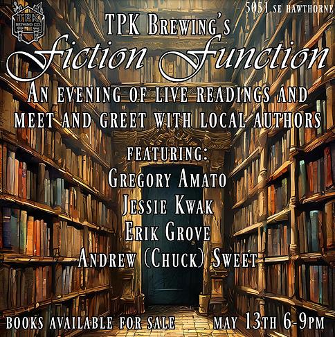 I'll be reading and selling and drinking beer at @tpkbrewing with Jessie Kwak, @ErikGrove, and @andrewsweetboo1 on May 13. RSVP for the event here: tpkbrewing.com/event-details/…