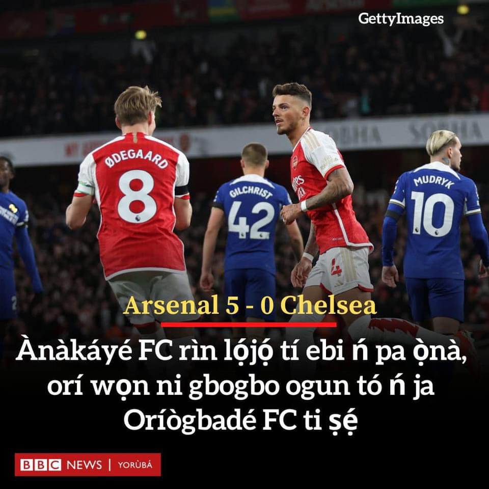 BBC Yoruba won’t be the end of me. RT if you understand this. If not, get a translator. #ARSvsCHE