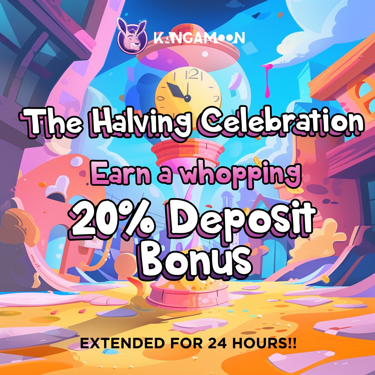 💥 Great news, #Mooners! 💥

The Halving Celebration just got even more thrilling—due to an overwhelming response and to ensure all pending transactions are supported, we’ve extended the 20% Deposit Bonus for an extra 24 hours! 🥳

Whether you’re wrapping up or just diving in,
