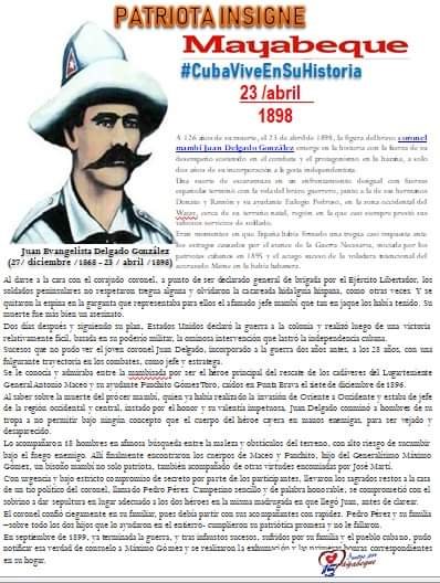 EducaMaya's tweet photo. #CubaMined #CubaViveEnSuHistoria #JuntosPorMayabeque 
Coronel Juan Evangelista Delgado González  ."Patriota Insigne de Mayabeque" https://t.co/qQsfO0u4Ca