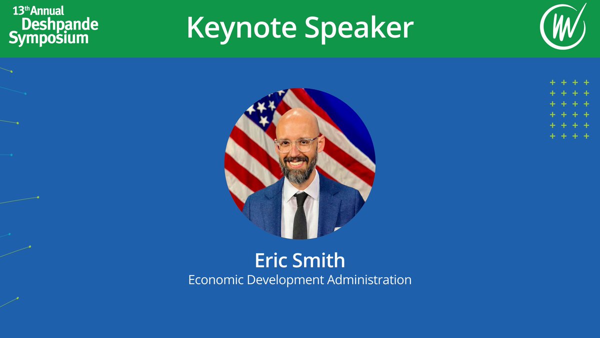 We're kicking off Day 2 of the 13th Annual Deshpande Symposium with an Opening Keynote from Eric Smith of the <a href="/US_EDA/">EDA</a>.

Check out the agenda for more details: bit.ly/3Q8pafM