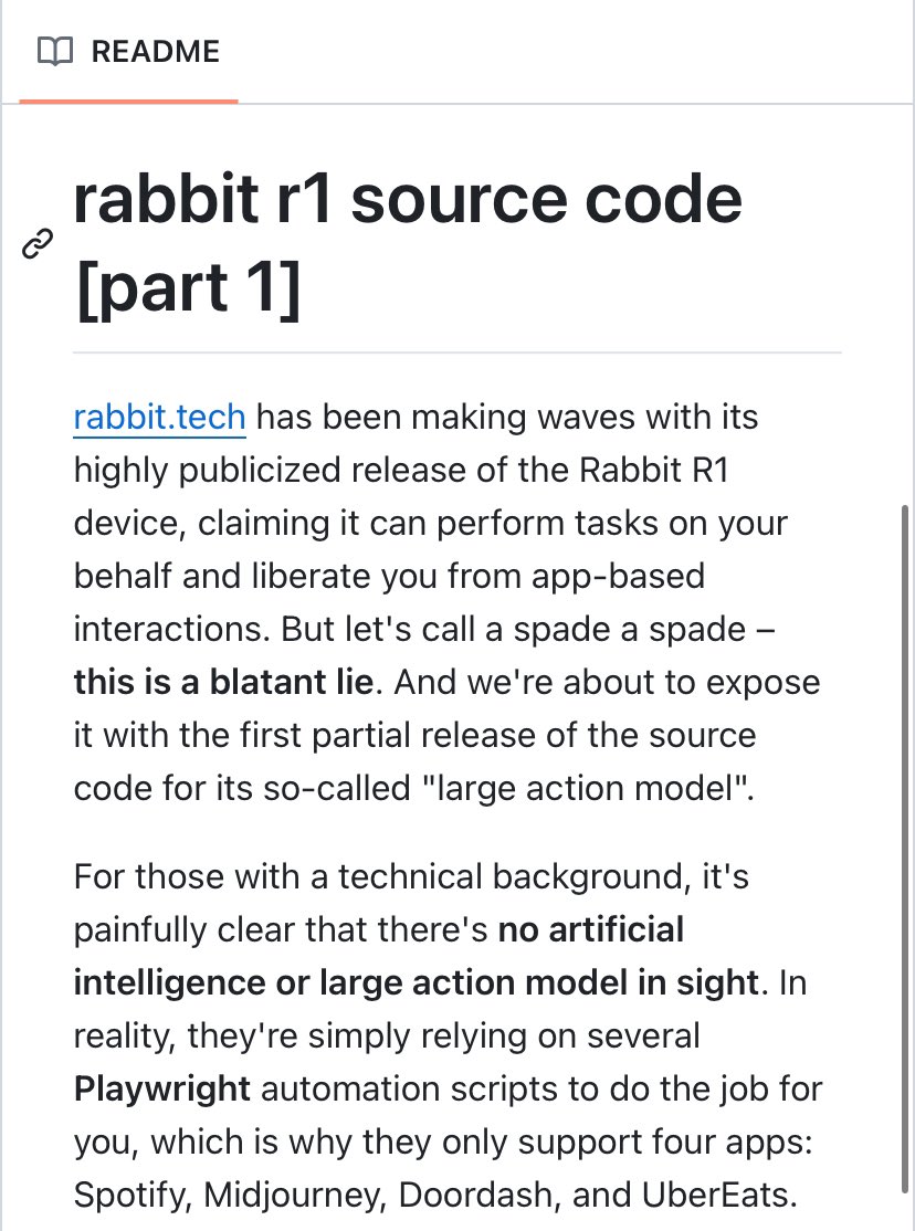 Rabbit r1 source code leaked…